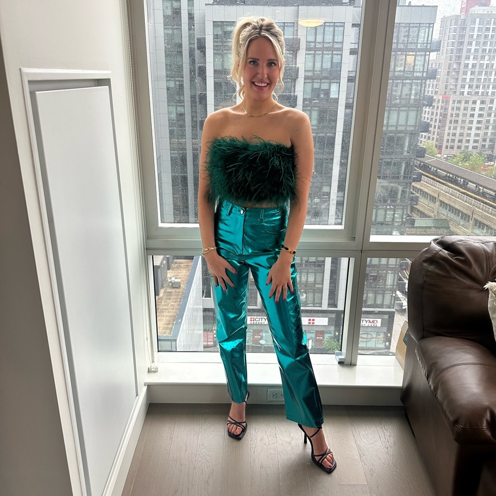 12th tribe blue metallic pants